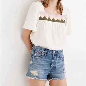 Madewell Relaxed Denim Shorts in Homecrest Wash: Ripped Edition - NWOT - Size 27